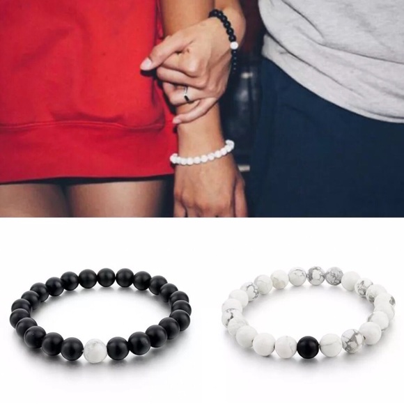 His & Hers Couples Bracelet Stone SET Best Friends - Picture 1 of 8